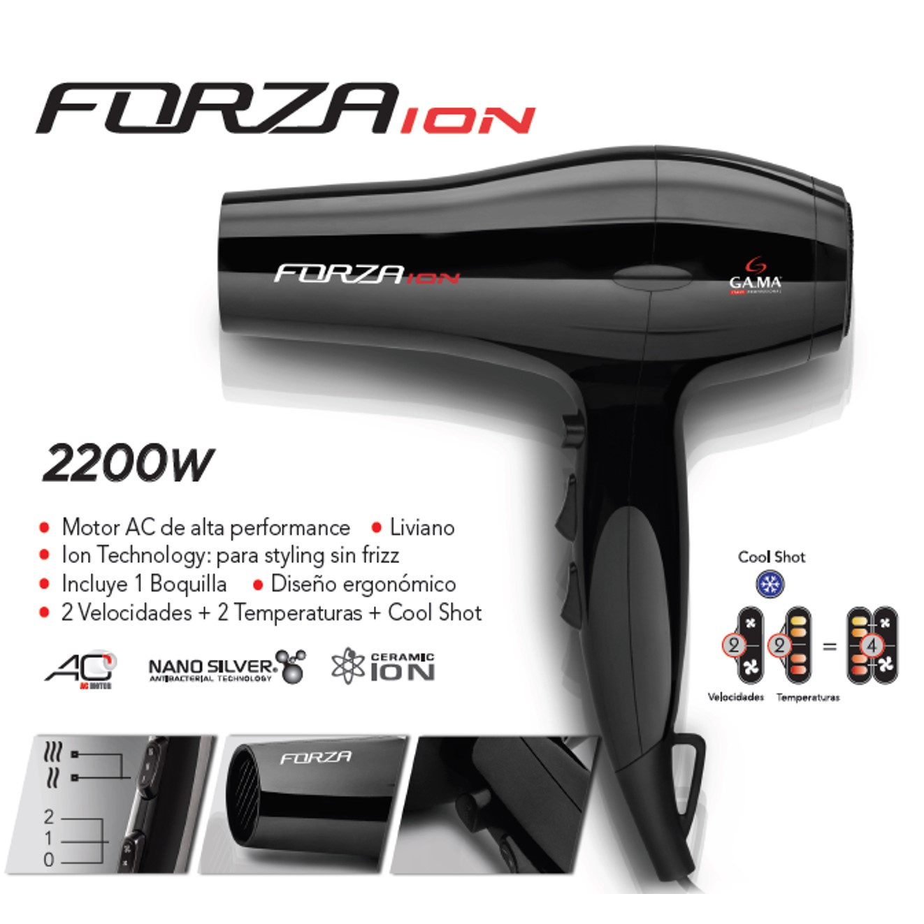 Secador gama cheap forza ion