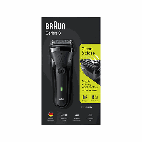 BRAUN SHAVER 300 BLK/BLK Box EURO